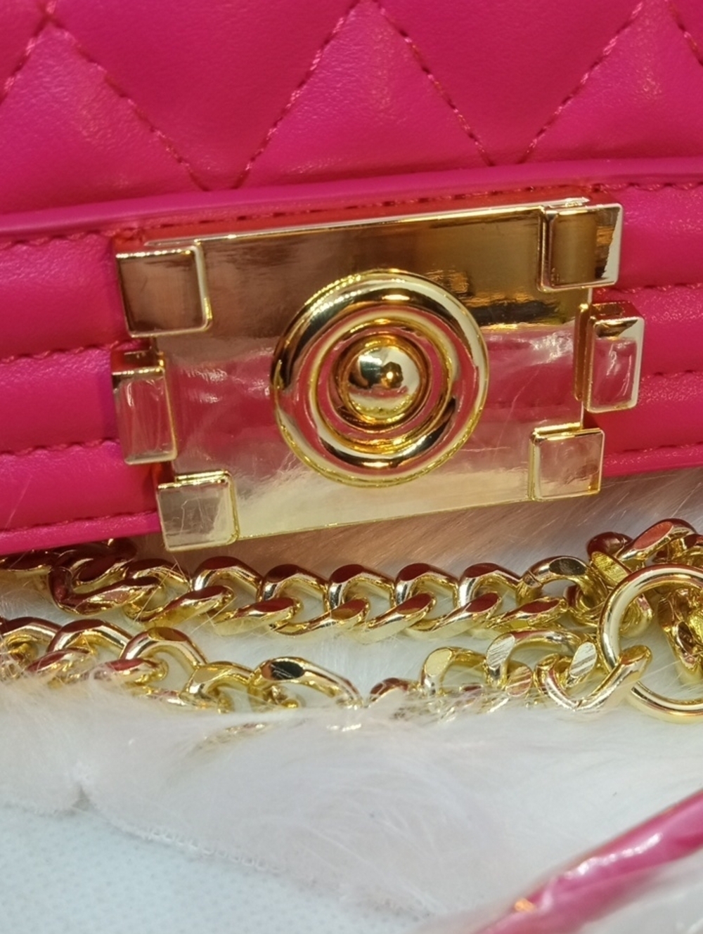 HOT PINK QUITED SMALL SHOULDER BAG - Picture 5 of 13